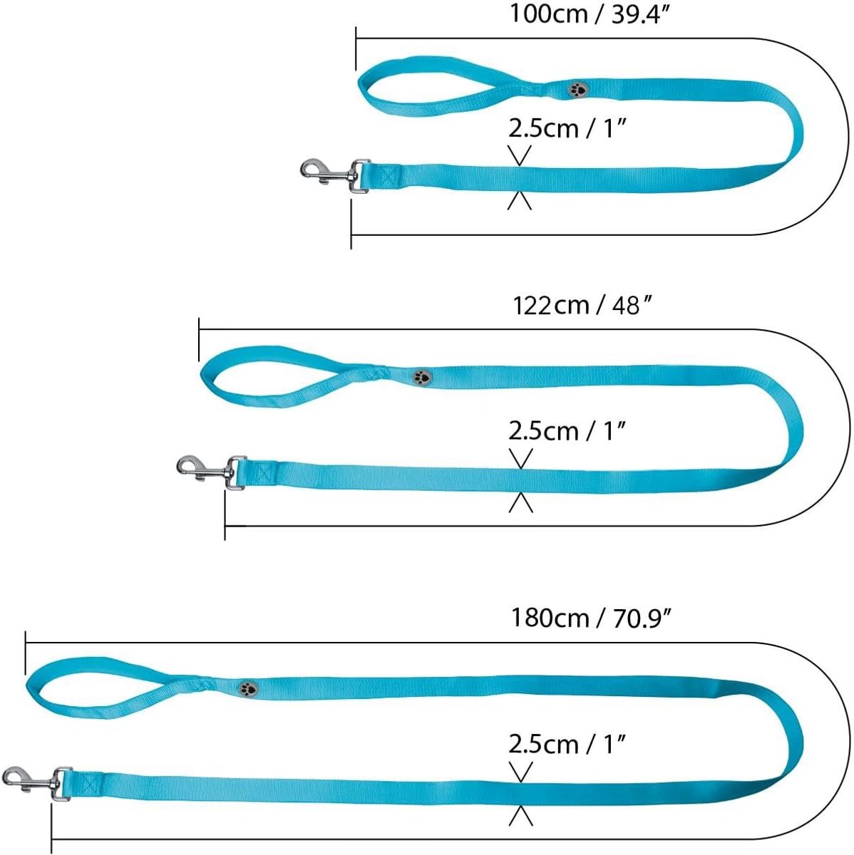 SnelShoppen - Hondenriem met Gevoerde Handgreep - Blauw - 122 cm - Duurzaam en Comfortabel - Perfect voor Wandelen en Buitenactiviteiten