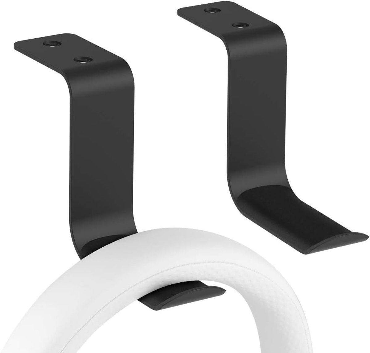 SnelShoppen - Gaming Headset Haak - Aluminium Wandbeugel Hoofdtelefoon Stand Onder Bureau voor Alle Hoofdtelefoons (2 Pack), Zwart
