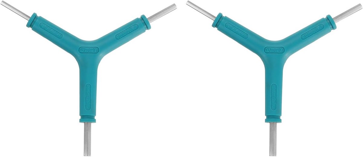 SnelShoppen - Y-Vormige 3-Weg Inbussleutel Set 3/4/5 mm voor Fietsen - Multi-Functionele Moment Sleutel in Blauw en Zilver - Robuust Chrome Vanadium S