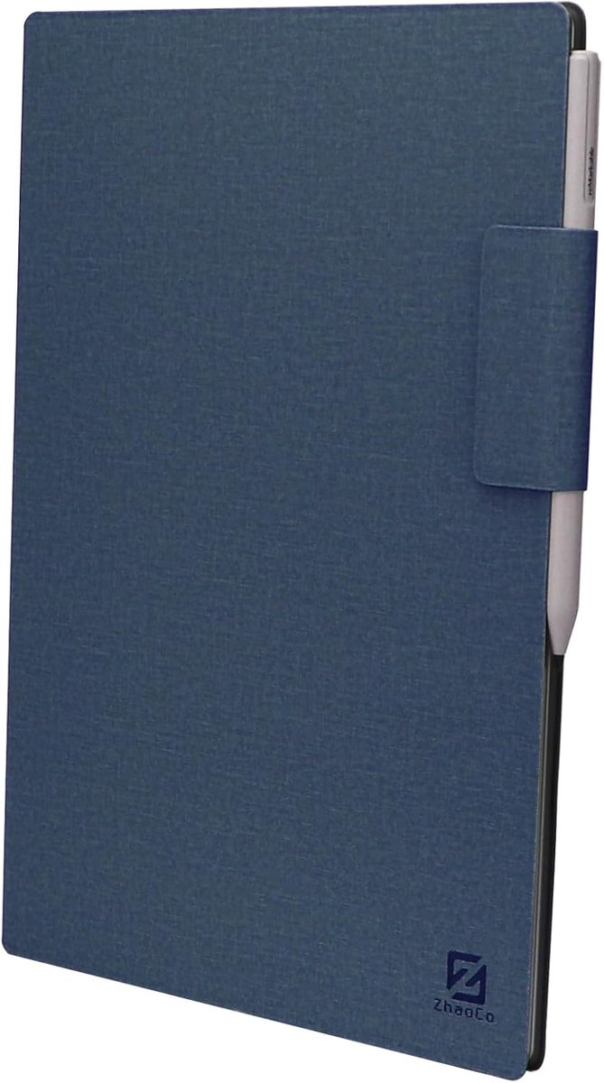 SnelShoppen - PU Leren Slim Standaard Hoes voor reMarkable Paper Pro Tablet 11.8 inch 2024 - Beschermende Magnetische Boek Folio Case - Navy