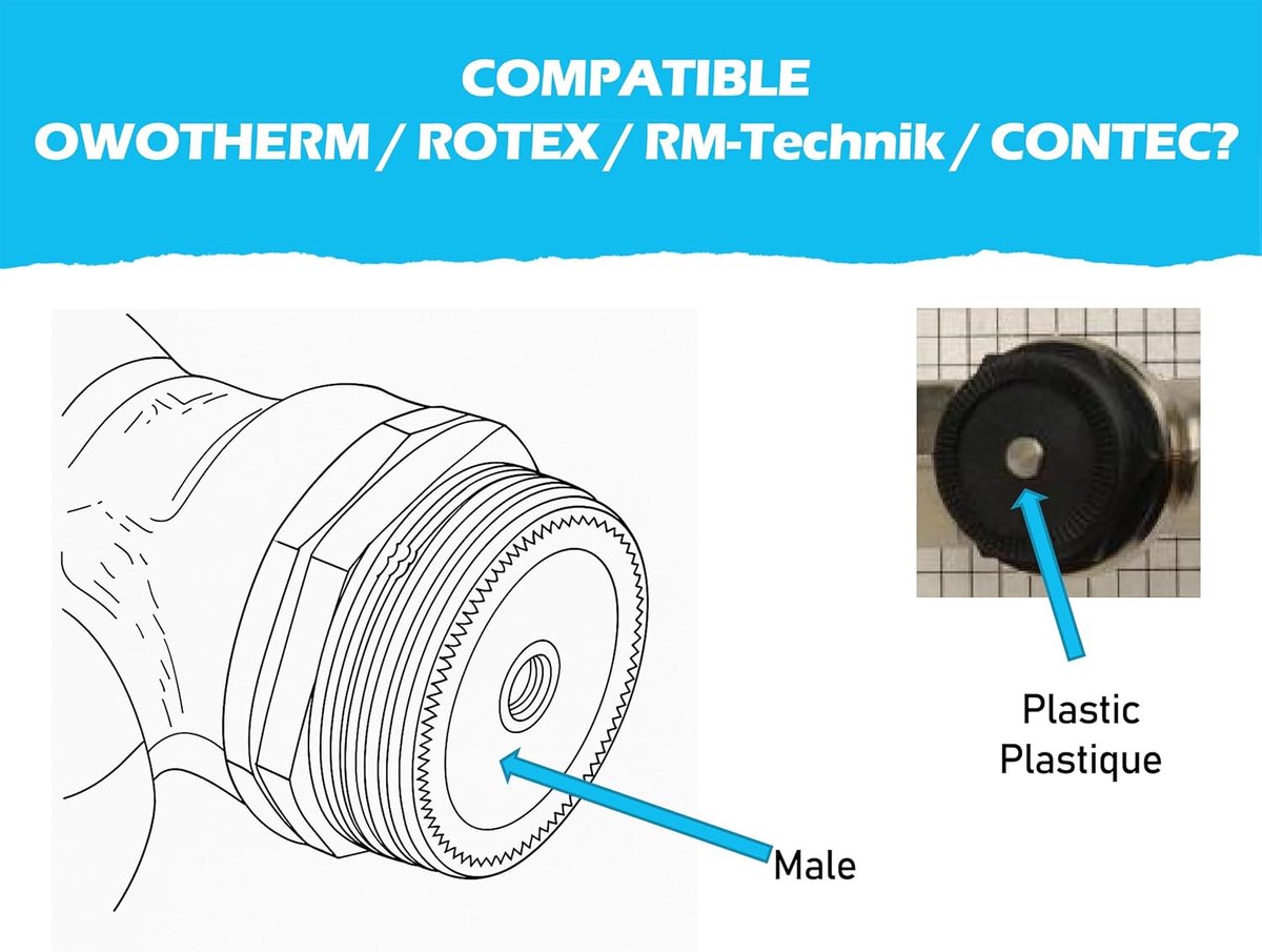 SnelShoppen - Metal adapter M30 x 1.0 naar M30 x 1.5 voor thermostaatkoppen - Geschikt voor radiatoren - Duurzaam materiaal - Eenvoudige installatie