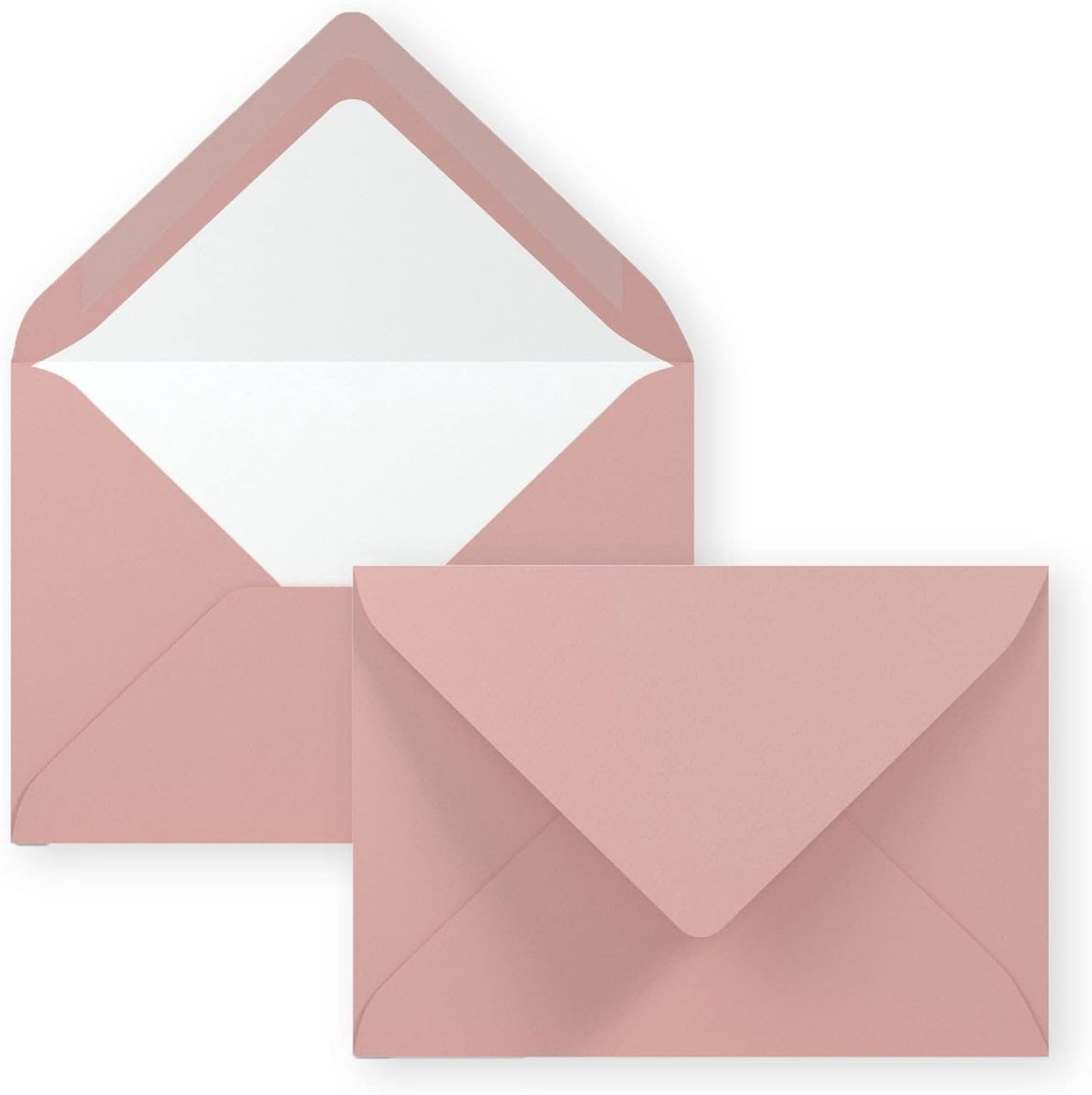 SnelShoppen - 50 x Envelopes in Antique Pink DIN B6, 12.5 x 17.5 cm, Ribbed Papier met Luxe Witte Zijdevoering voor Kerst en Feestelijke Gelegenheden