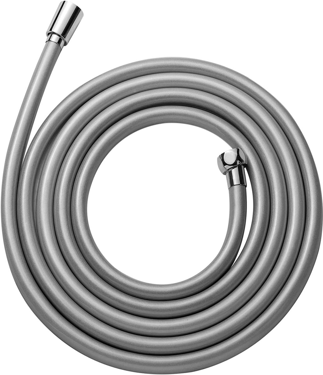 SnelShoppen - OFFO 3.0 m Doucheslang - Universele Gladde PVC Douchepijp - Hoge Druk Doucheslang voor Badkraan Vervanging - Zilver - Metalen Doucheslan