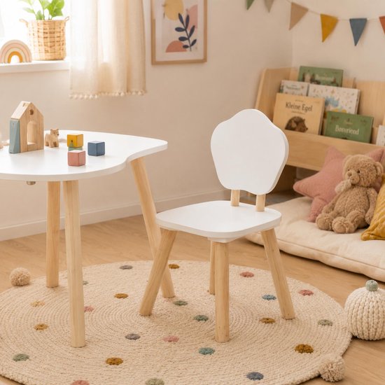 Atmosphera Kinder stoeltje Presidente - 4x - wit - hout - D23 x H48 cm - bijzet stoeltjes voor kinderen van Atmosphera — afbeelding 3