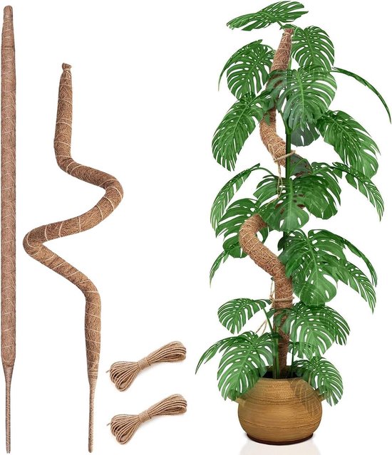Mosstok voor planten - Klimplantsteun - Planten ondersteunen - Buigbaar aluminium kern - 70 cm - Bruin