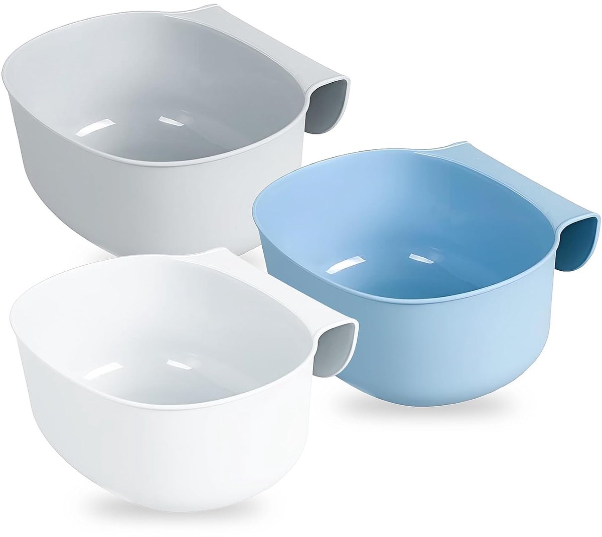 SnelShoppen - 3 Stuks Hangende Afvalbakken voor Keuken, Diaper Organizer, Plastic Vuilnisbak voor Organisch Afval, Ruimtebesparend, 21x15x9 cm