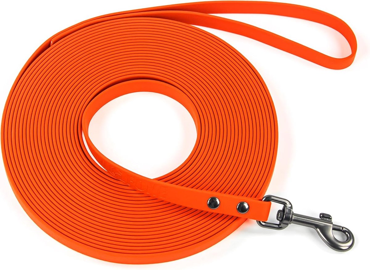 SnelShoppen - Training Leash for Dogs - Waterproof 10m Lange Leiding met 360° Swivel Snap - Anti-trek en Tangle Free in Oranje - Ideaal voor Clicker T