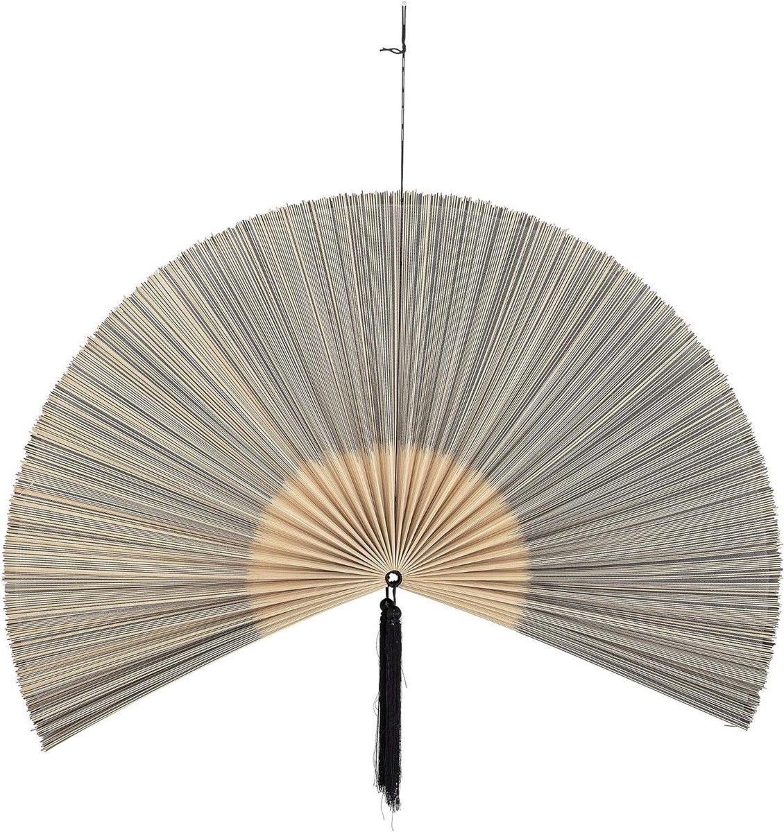 Wanddecoratie Bamboe - Muurhanger - Woonkamer Aankleden - Handgemaakt Design - 145x72cm - Zwart