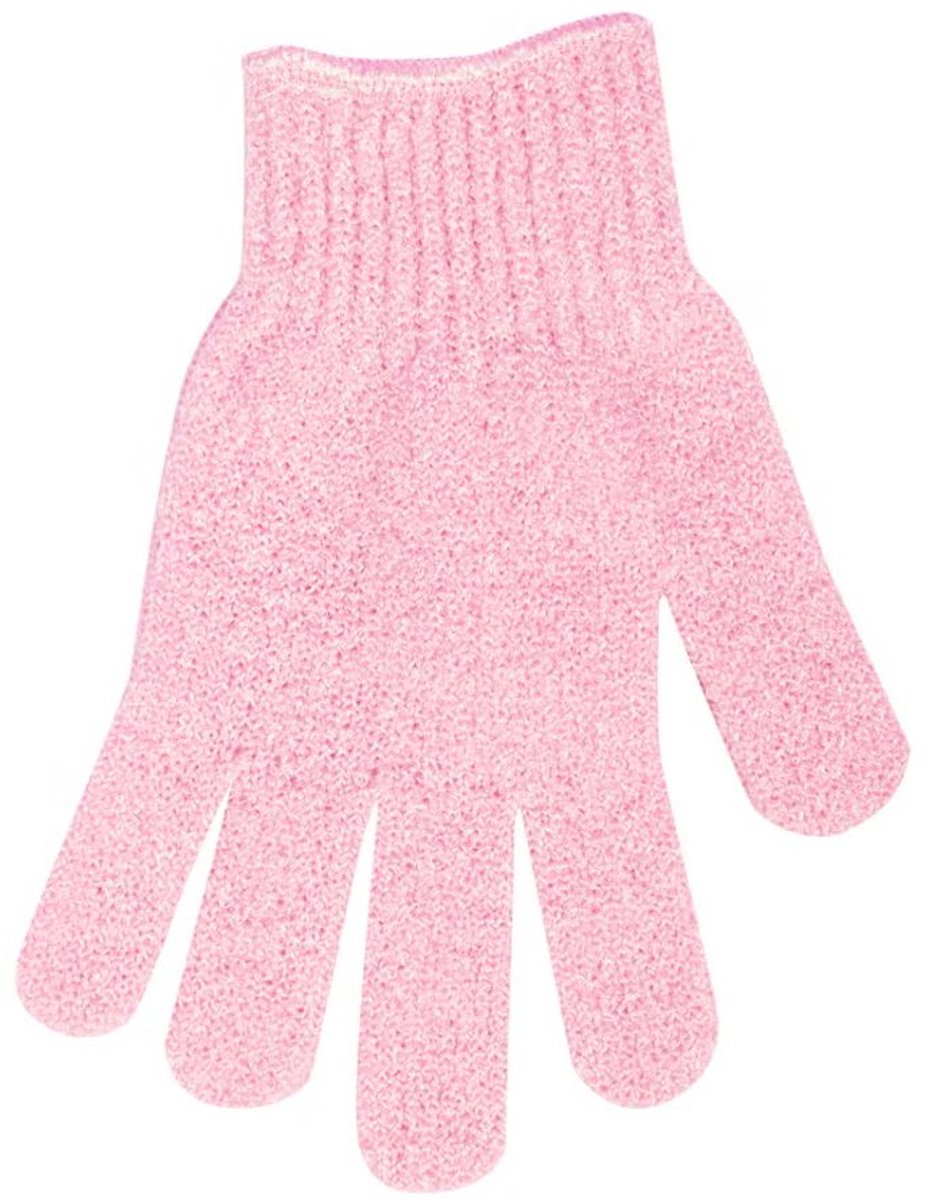 Scrub handschoen - Exfoliating glove - Douchehandschoen - Body scrub glove - Peeling glove - Huidscrubber - Washandschoen - Roze - Jonyx