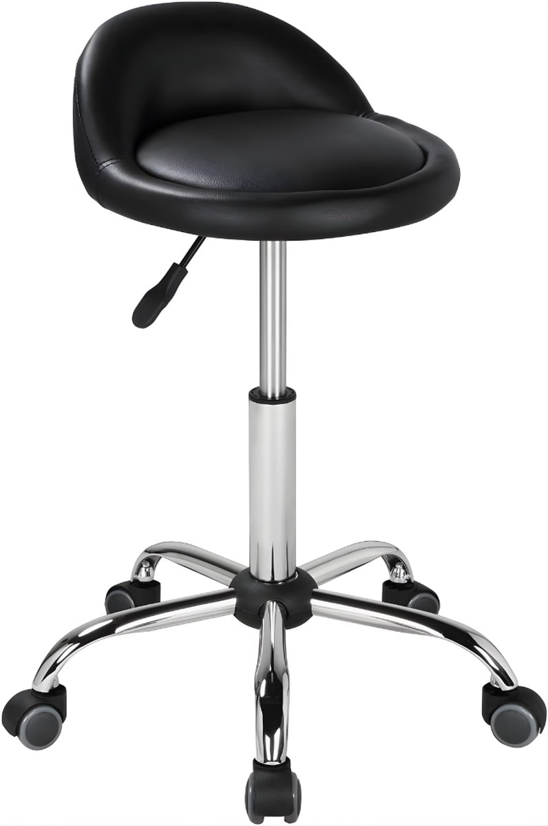 KIRA® Zadelkruk - Instelbare Zithoogte - Draaistoel Werkkruk - Zwart - 52cm x 52cm x 70cm