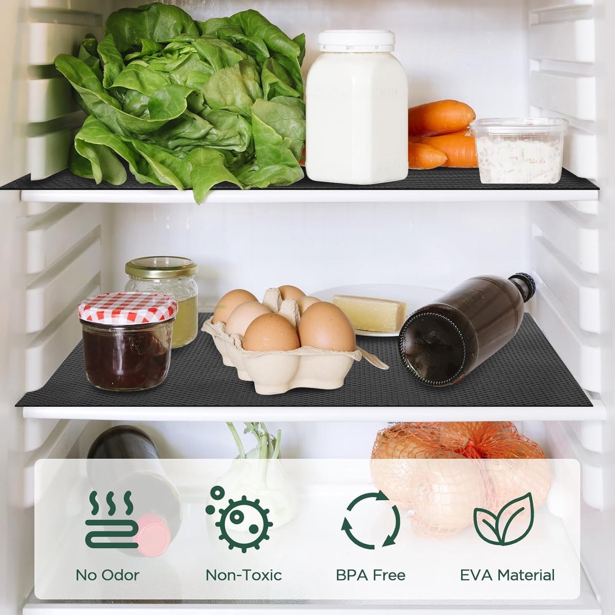 SnelShoppen - Non-Slip Drawer Mat, EVA, Waterproof, Anti-Slip, Cut to Size, Non-Adhesive, Perfect for Kitchen Cabinets, Shelves, Refrigerators, Durabl