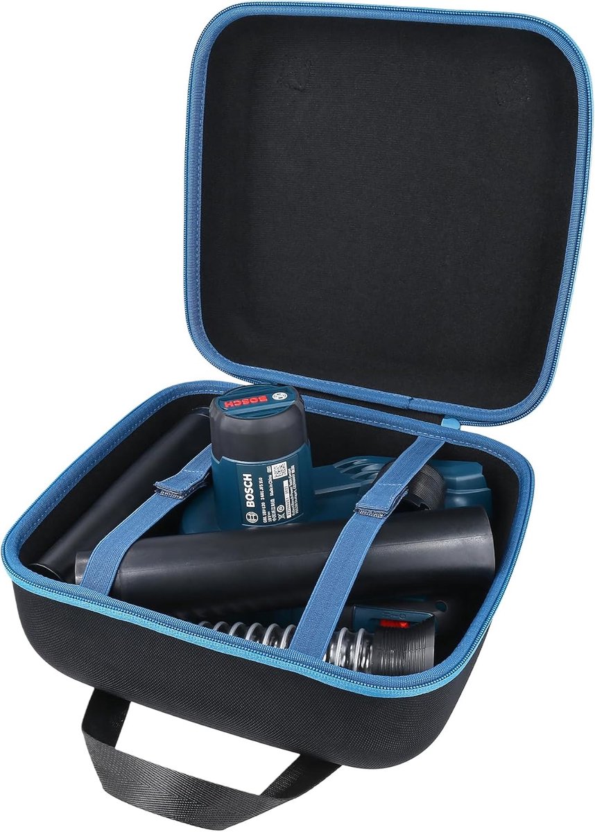 SnelShoppen - Hard Travel Carrying Case voor Draadloze Blower, Beschermhoes, Zwart, Modern Design, Voor Bosch GBL 18V-120, EVA Materiaal, Handvat, Lic