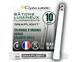 Thijox - Cyalume SnapLight Breeklichten Wit (10 Stuks) - 15 cm Glow Sticks met Haken - Ultra Heldere Light Sticks met 8 Uur Brandduur voor Feest, Camp