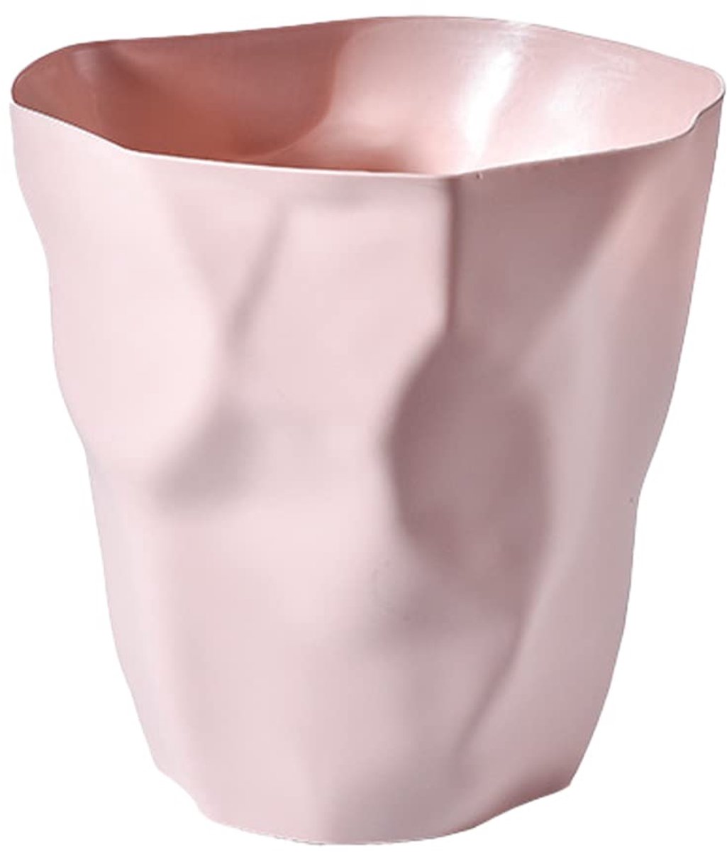 SnelShoppen - Office Afvalbak - Plastic Prullenbak - Ecologische Bedroom Trash Basket - 27x16x26 cm - Roze - Voor Kantoor en Slaapkamer