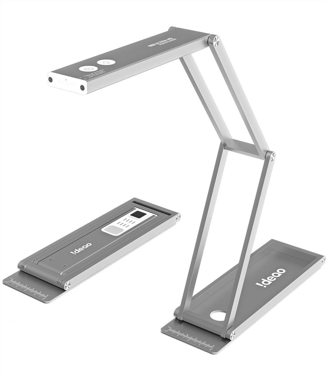 SnelShoppen - Documentcamera 4K USB 13MP Scanner met Autofocus, Microfoon, LED Lamp voor Distance Learning & Meetings, Win/Mac/Chromebook