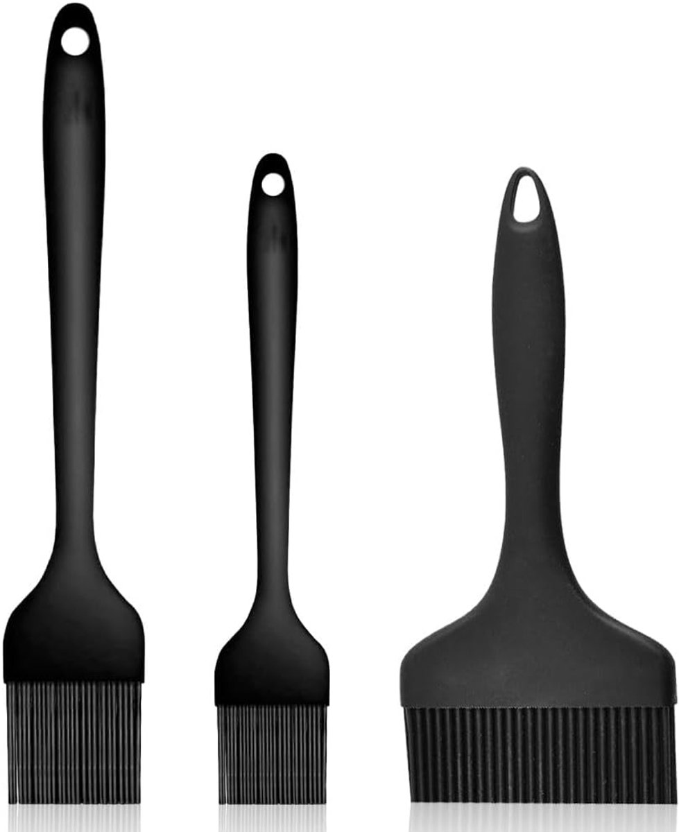 SnelShoppen - 3 Stuks Siliconen Bakkwasten - BPA-vrij Keukenkwasten voor Oliën, Sauzen, Marinades - Voor Bakken, Grillen, Gebak, Koken - 3 Maten (Groo