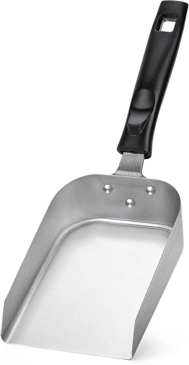 SnelShoppen - RVS Grill Spatel met Handvat, Multifunctionele BBQ Schep voor Teppanyaki, Barbecue, Grillplaten en Bakplaat, Ideaal voor Vlees, Groenten
