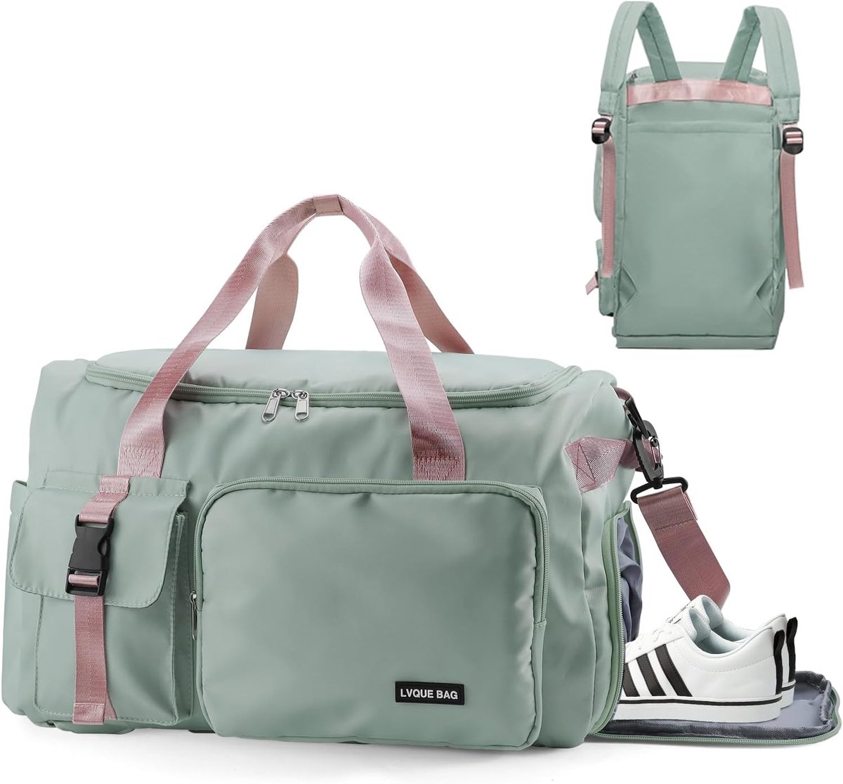 SnelShoppen - Sporttas voor Mannen en Vrouwen, 42 Liter, Grote Sporttas, Rugzak met Schoencompartiment, Vochtcompartiment, Waterdichte Trainingstas, W