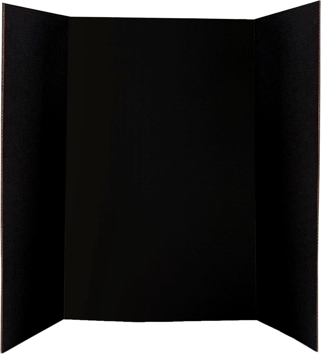 Presentatiebord Drievoudig - Kartonnen Bord - Projecten Presenteren - Lichtgewicht en Draagbaar - 91 x 61 cm - Zwart