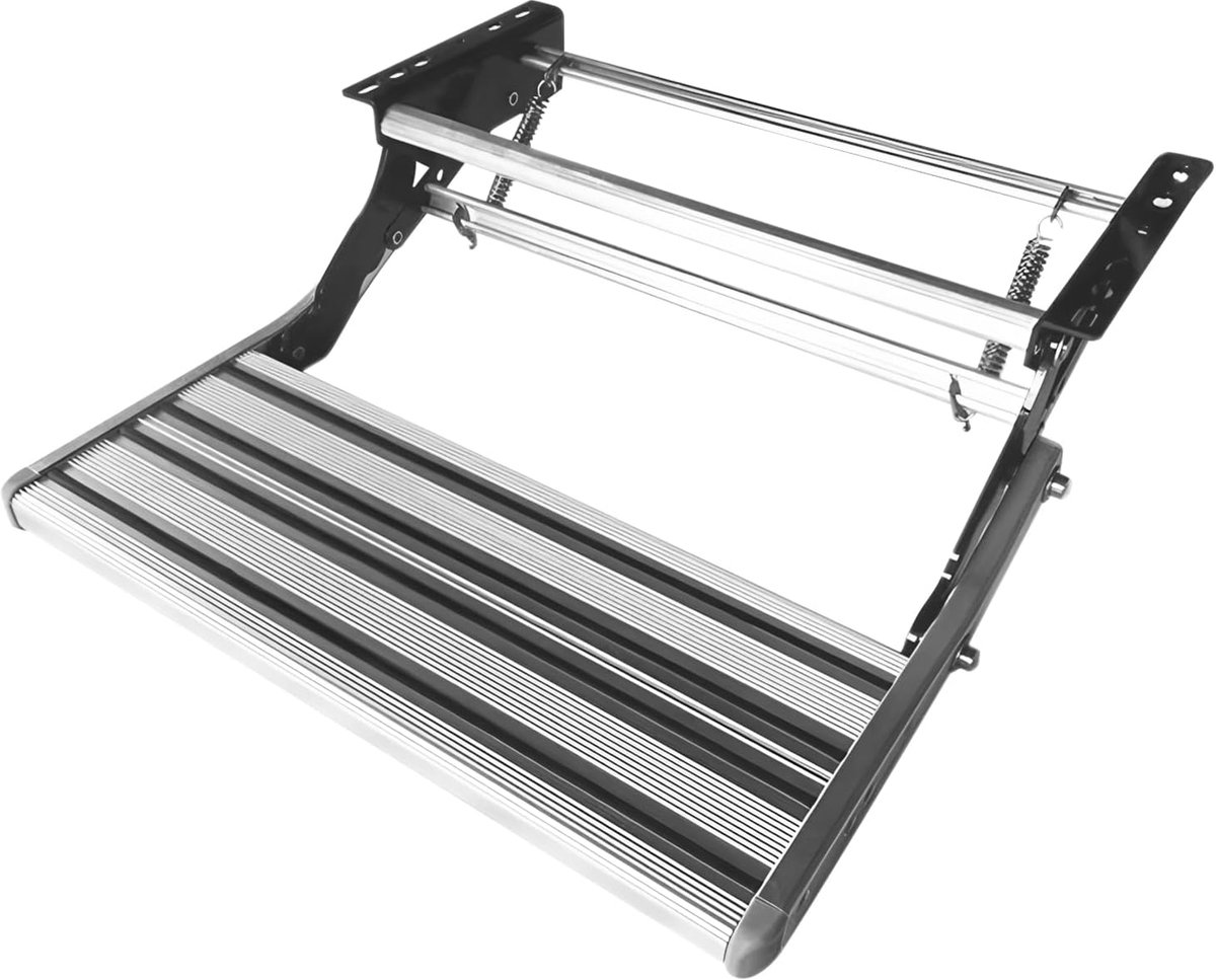 SnelShoppen - Vouwbare Auto Stap - Aluminium Uitklapbare Deurpedaal voor Camper, Caravan, Max. 150 kg, Compact en Draagbaar