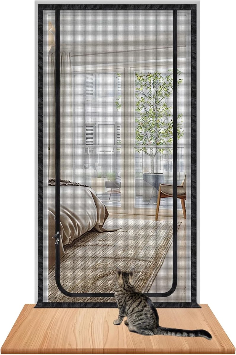 SnelShoppen - DBREAKS Kattennet voor Balkon, Kattenrooster met Rits, Dierenbescherming, Mesh Scherm, 90 x 210 cm, UV-bestendig, Waterdicht, Krabbesten