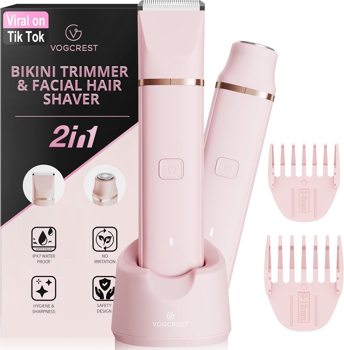 SnelShoppen - Elektrische Bikini Trimmer voor Vrouwen - Oplaadbare Lichaamshaarverwijderaar - Pijnloze Scheerapparaat voor Armen, Onderarmen, Benen en