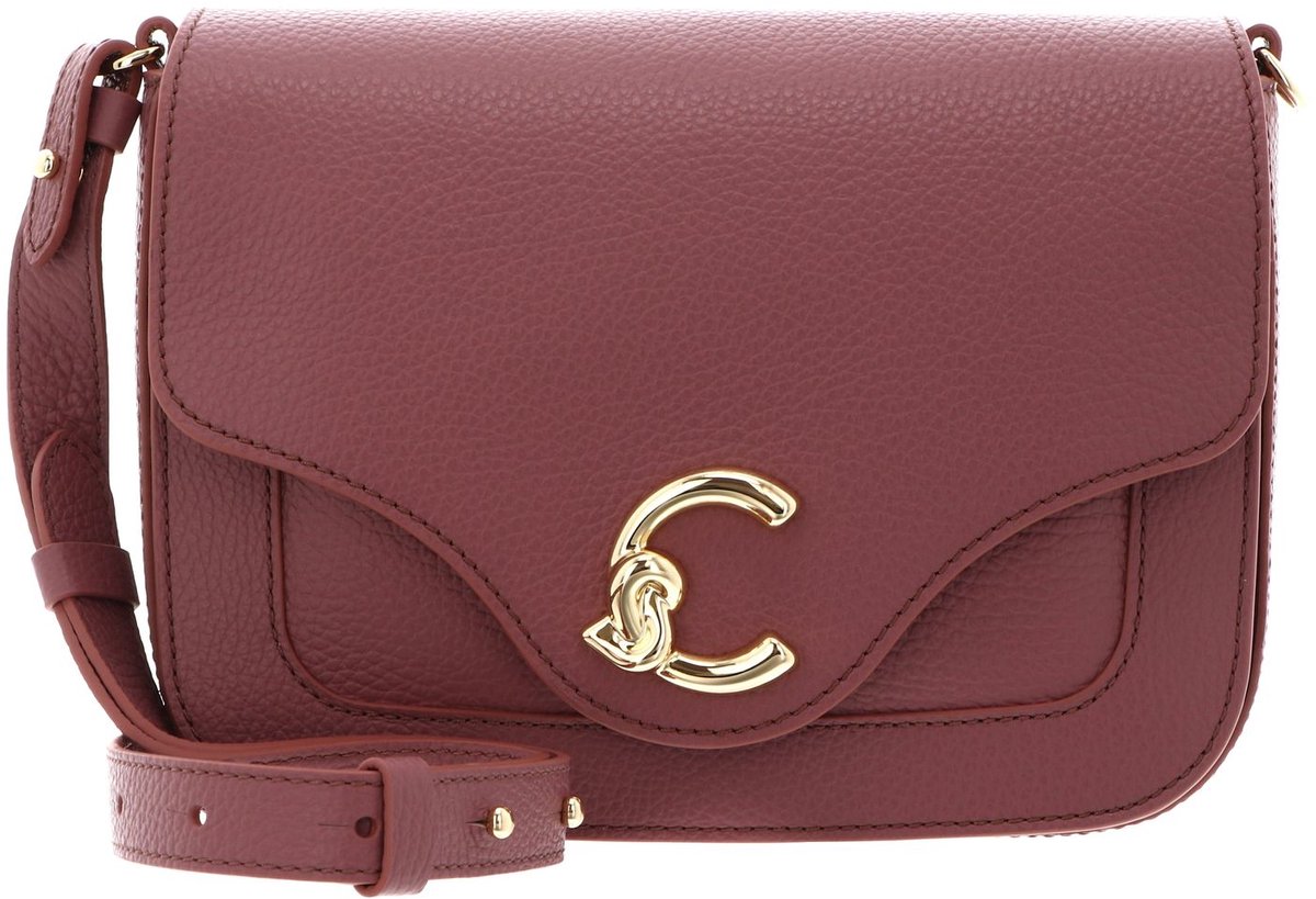 COCCINELLE Leren schoudertas C-Me Crossbody Bag Grained Leather Winter Rose oud roze