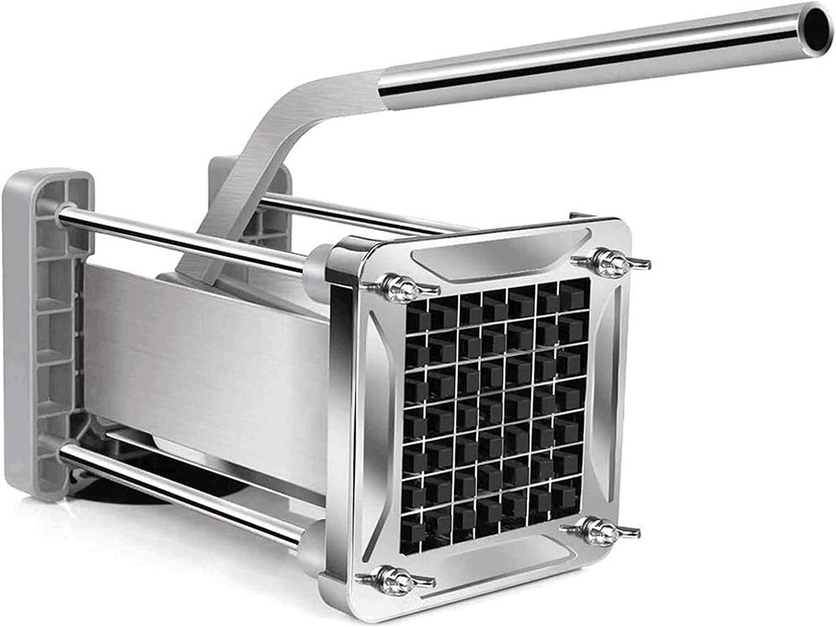 SnelShoppen - Professionele Franse Friet Cutter RVS 12x12mm - Hoogwaardige Snijmachine met Sterke Basis en Robuuste Bladen voor Keuken en Restaurant