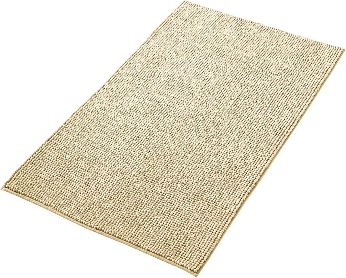 SnelShoppen - Decomira Badmat Antislip van Zacht Chenille | Super Absorberend en Machinewasbaar | Badkamer, Douche, WC Mat | Beige 70x120cm