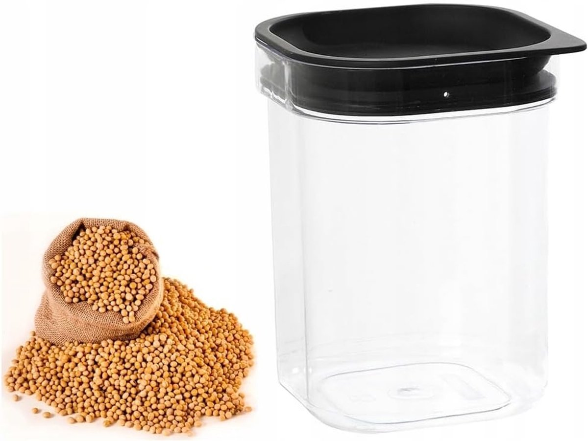 SnelShoppen - Plastteam City Series Hamburg Noodcontainer 1,6L - Wit/Zwart - Multifunctionele Opslagoplossing - Duurzaam Kunststof - Ideaal voor Keuke