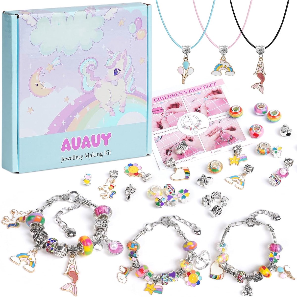 SnelShoppen - Doe-het-zelf Armbanden Knutselset voor Kinderen 6 Jaar en Ouders, Adventskalender Vulling, Creatief Kerstcadeau voor Meisjes