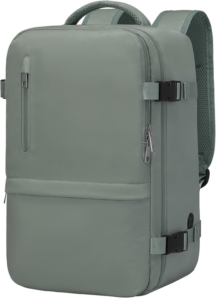 SnelShoppen - Handbagage Reisrugzak voor Ryanair 40x20x25 cm, Onderstoel Cabinetas, Kleine Dames Rugzak, Vliegtas met Flessenhouder, 24L, Lichtpaars,