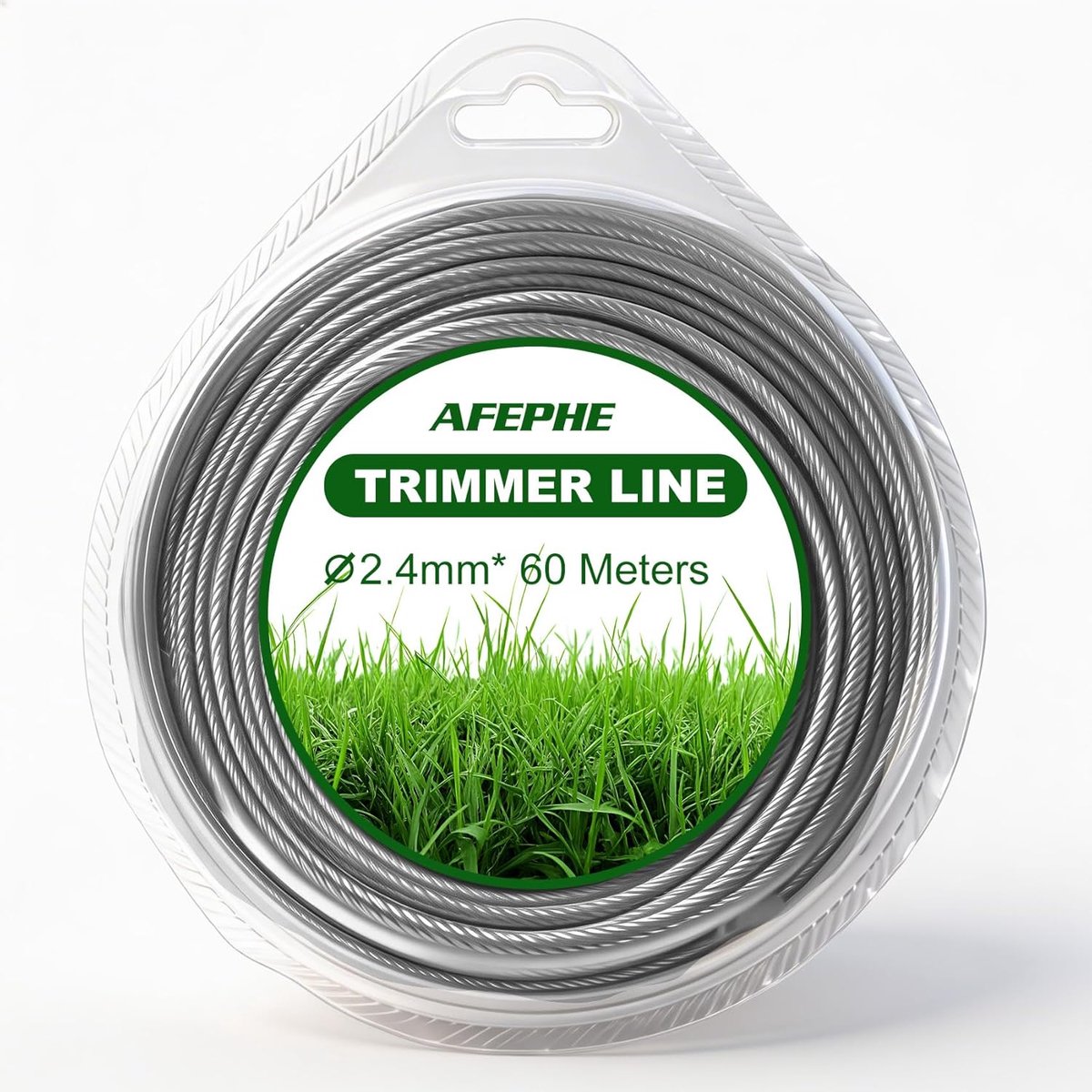 SnelShoppen - Trimmerdraad 2,4 mm, 30 m maaidraad met stalen kern, slijtvast nylon voor grastrimmer, bosmaaier, onkruid en lichte struik, tuinaccessoi