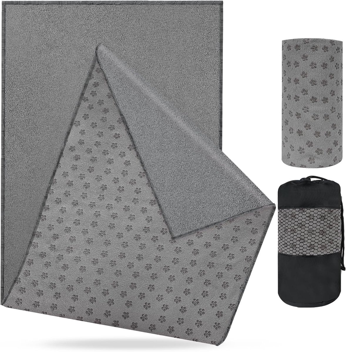 SnelShoppen - Microvezel Hot Yoga Handdoek Antislip 183 x 63 cm - Absorberend, Sneldrogend, Roze - Voor Yogamat, Fitnessaccessoires en Verkoelende Han