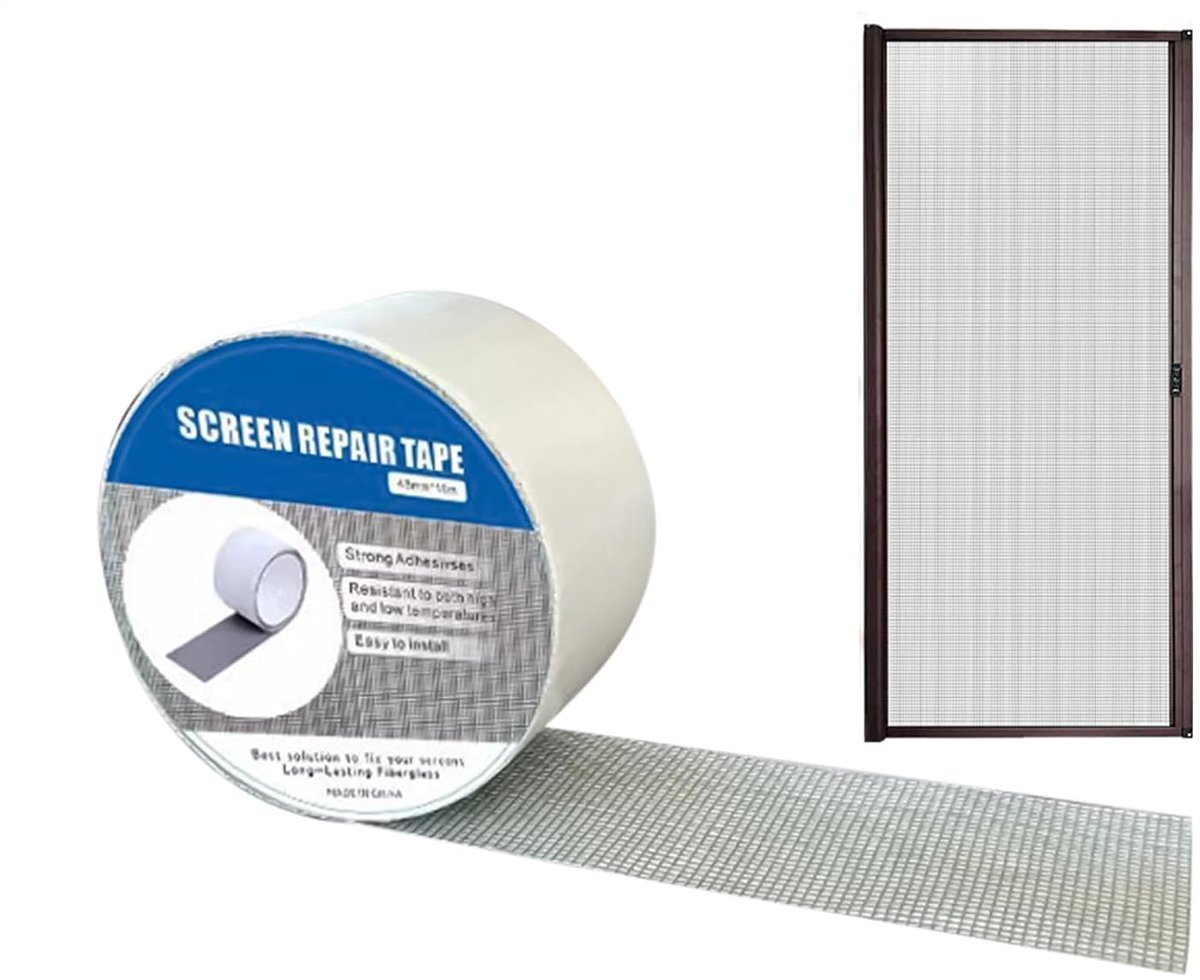 Thijox - Schermherstel Tape - Glasvezel Reparatieset Voor Raamhor En Deurhor - Sterke Waterdichte Lijm Voor Gaten En Scheuren In Huis - Duurzaam En We