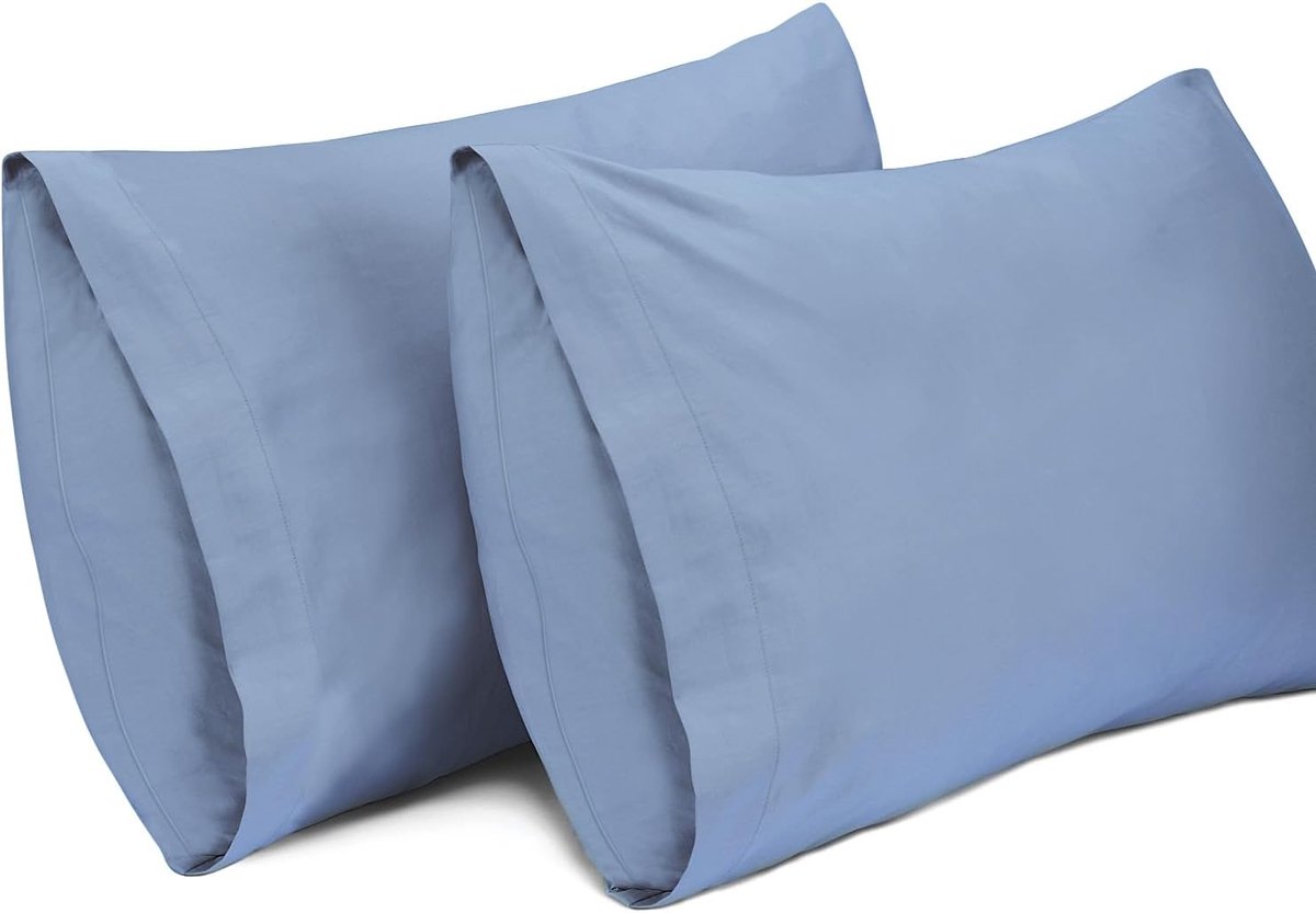 Thijox - 2-Pack Kussenslopen Lichtgrijsblauw 100% Katoen Ademende Kussensloop Pillow Cover 40x60 cm, Perfect voor Slaapkamer, Logeerkamer of Gastenkam