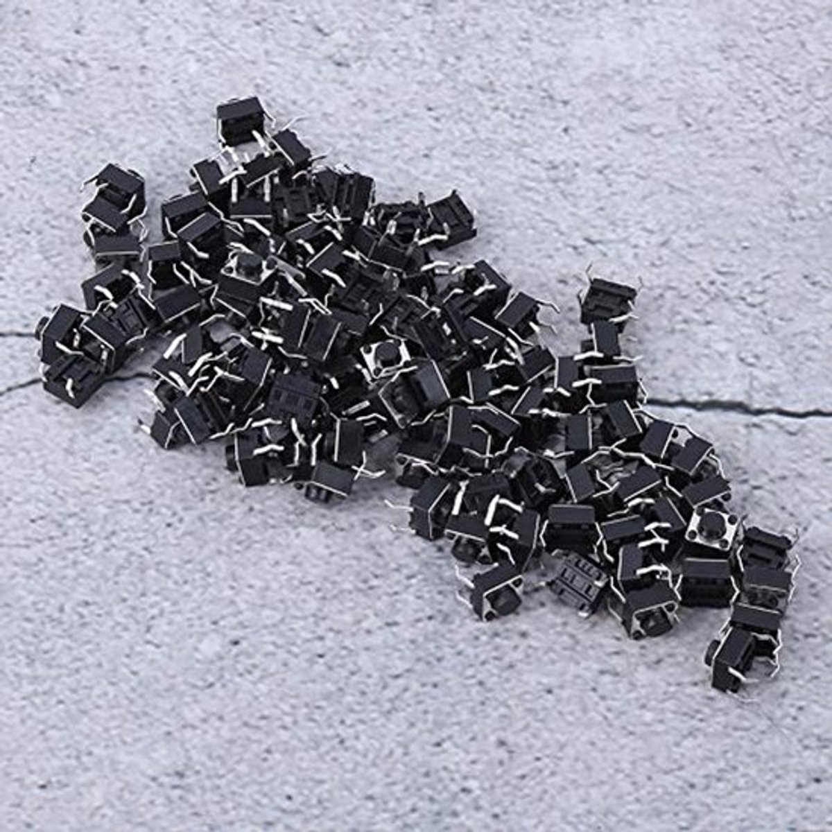 100 stks toetsschakelaar, kortstondige tactiele drukknopschakelaar mini micro toetsschakelaar accessoire 6 x 6 x 4,3 mm gebruikt in printplaat