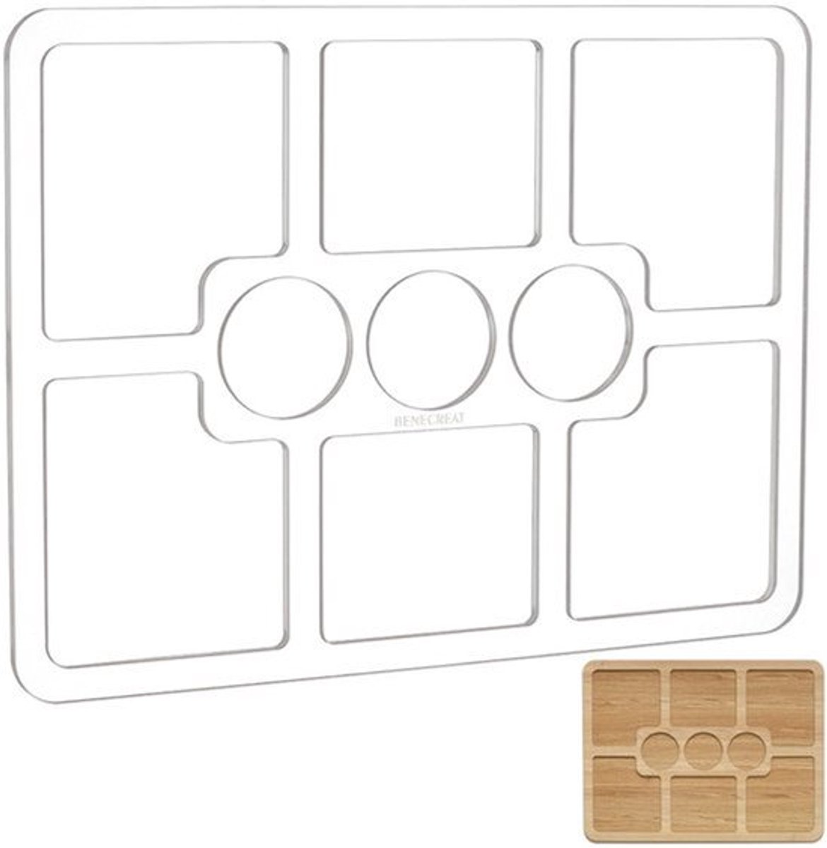 Acryl Router Jig 295x390x6.5mm - 9 Pocket Met Diverse Vakken - Duidelijke Tracing Template