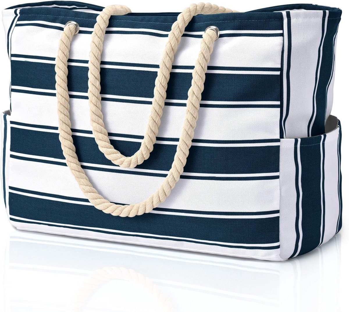 Thijox - Grote XXL Strandtas - Familie Tote Bag - Ruime Boodschappentas met Ritssluiting - Ideaal voor Strand, Reizen, Zwemmen en Bad - Schoudertas in