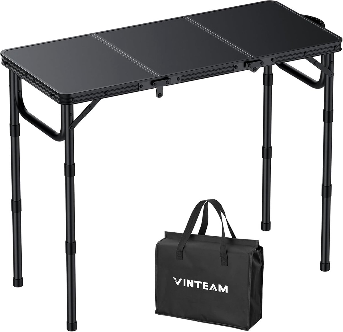SnelShoppen - Vouwbare Campingtafel 87 x 40 cm - 3-in-1 Hoogte Verstelbaar - Aluminium - Lichtgewicht en Draagbaar - Perfect voor Camping, Barbecue, T