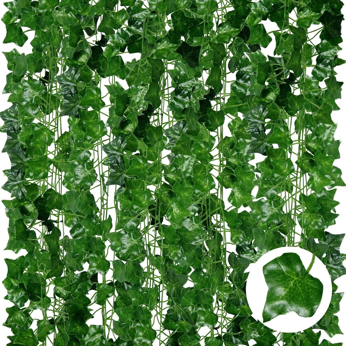 SnelShoppen - Kunstmatige Ivy Slingers - 24-Pack 210cm - Realistische Nepklimop voor Interieur en Tuin - Groene Plastic Hangplanten voor Decoratie, Fe