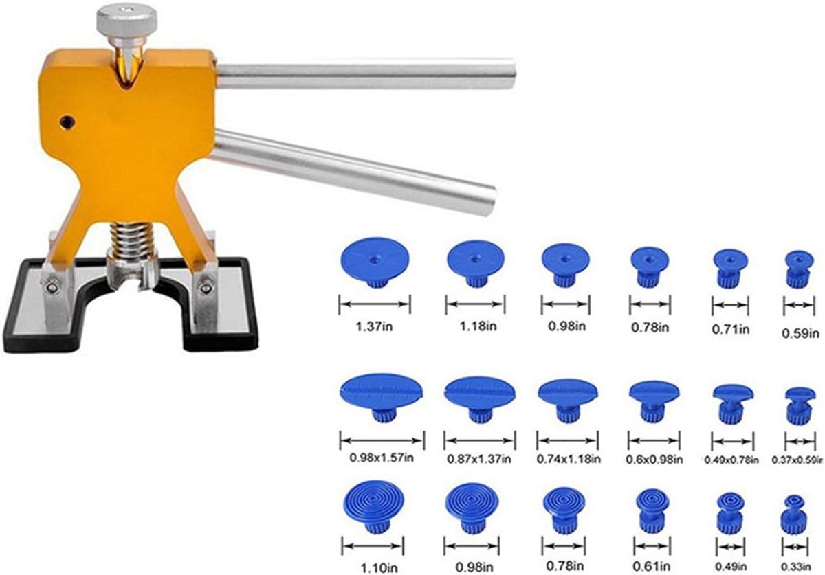 SnelShoppen - Car Body Dent Tools, Reparatieset voor Hail Damage en Auto Deukverwijdering, 19-delige Body Dent Puller Set, Geschikt voor Auto, Motor e