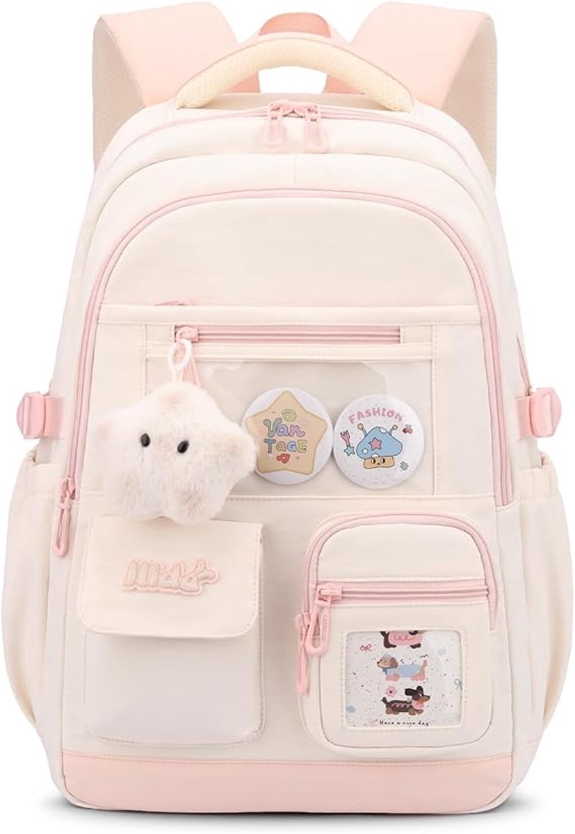 Meisjesrugzak - Schooltas met Grote Capaciteit - 15.6 inch Laptopvak - Waterdichte Rugzak voor School en Universiteit