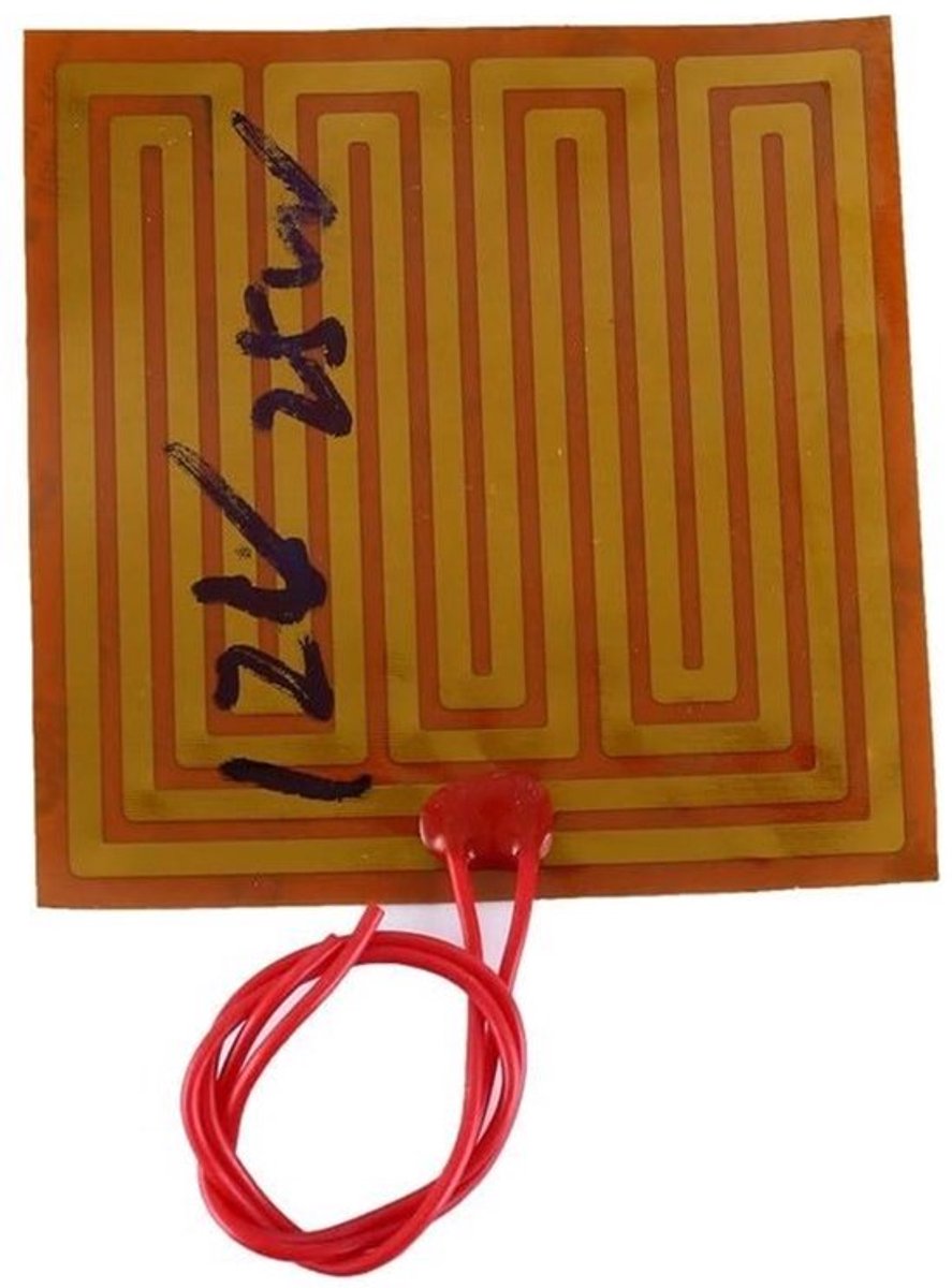 Polyimide Verwarmingsfilm Robuust 100 x 100 mm Flexibele Heizer met Lijm 12 V 25 W PI Temperatuursensor voor Verwarming