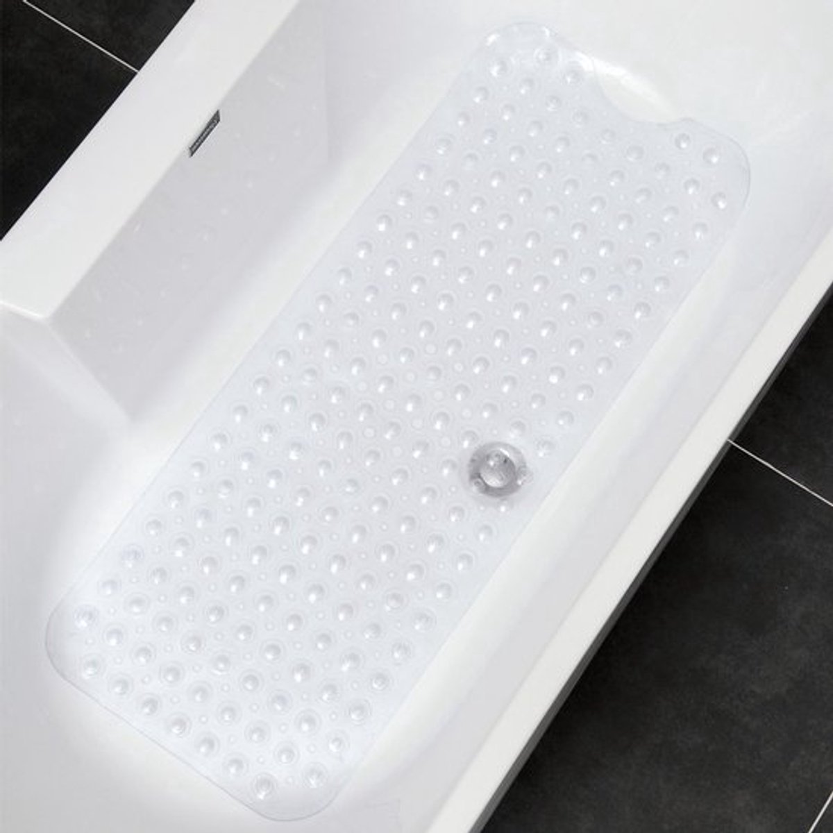 Antislip Badmat - 100 × 40 cm Lange Douchemat - Badmat Slipbestendig- Badmat met Zuignappen en Afvoergaten - Zacht - Voor Bad