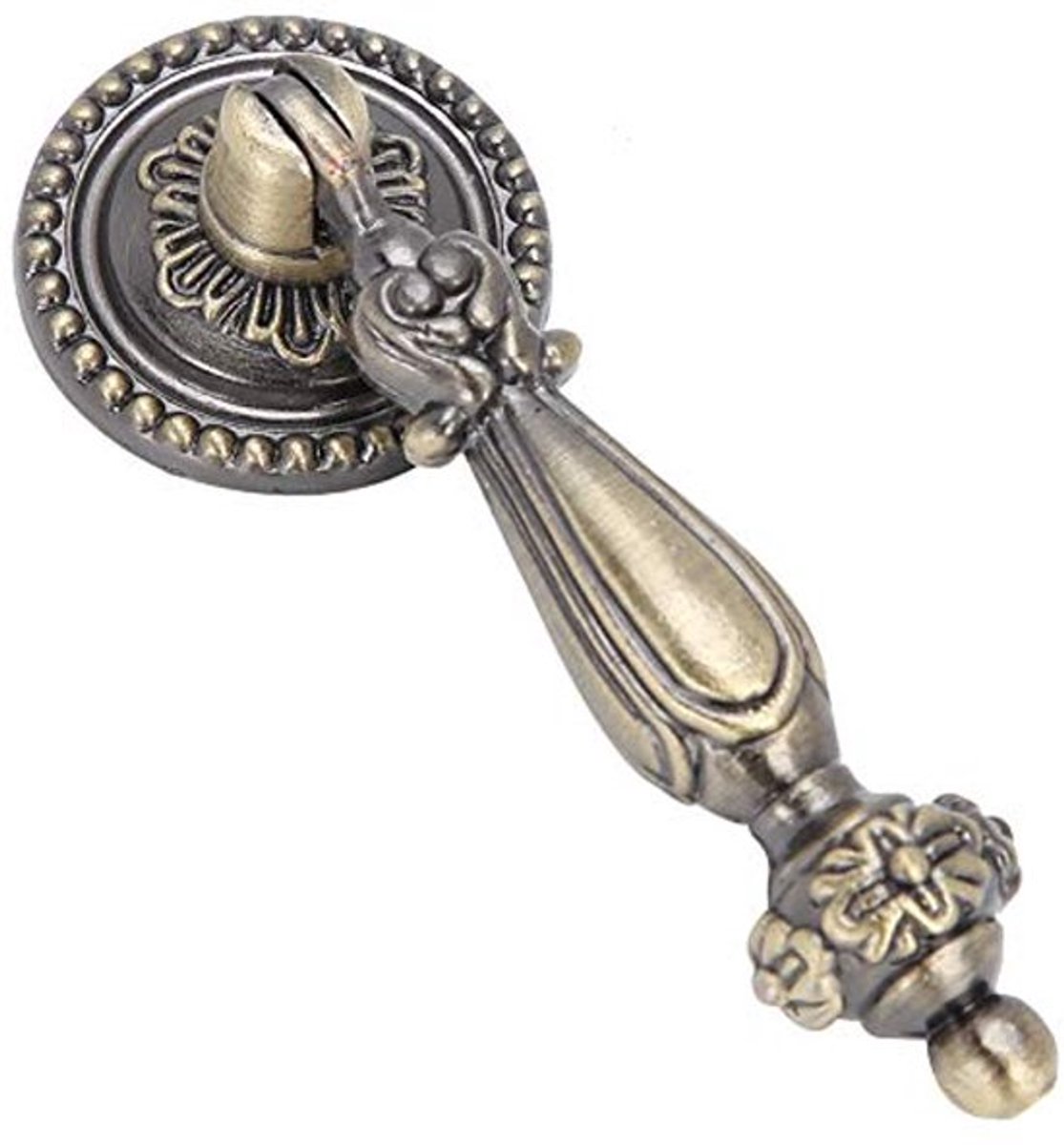 Deurgreep 4-delige Bronzen Handgrepen Vintage Trekt Handgrepen Antieke Decoratieve Handgrepen Enkel Gat Trekken met Montageschroeven Meubilair Trekt