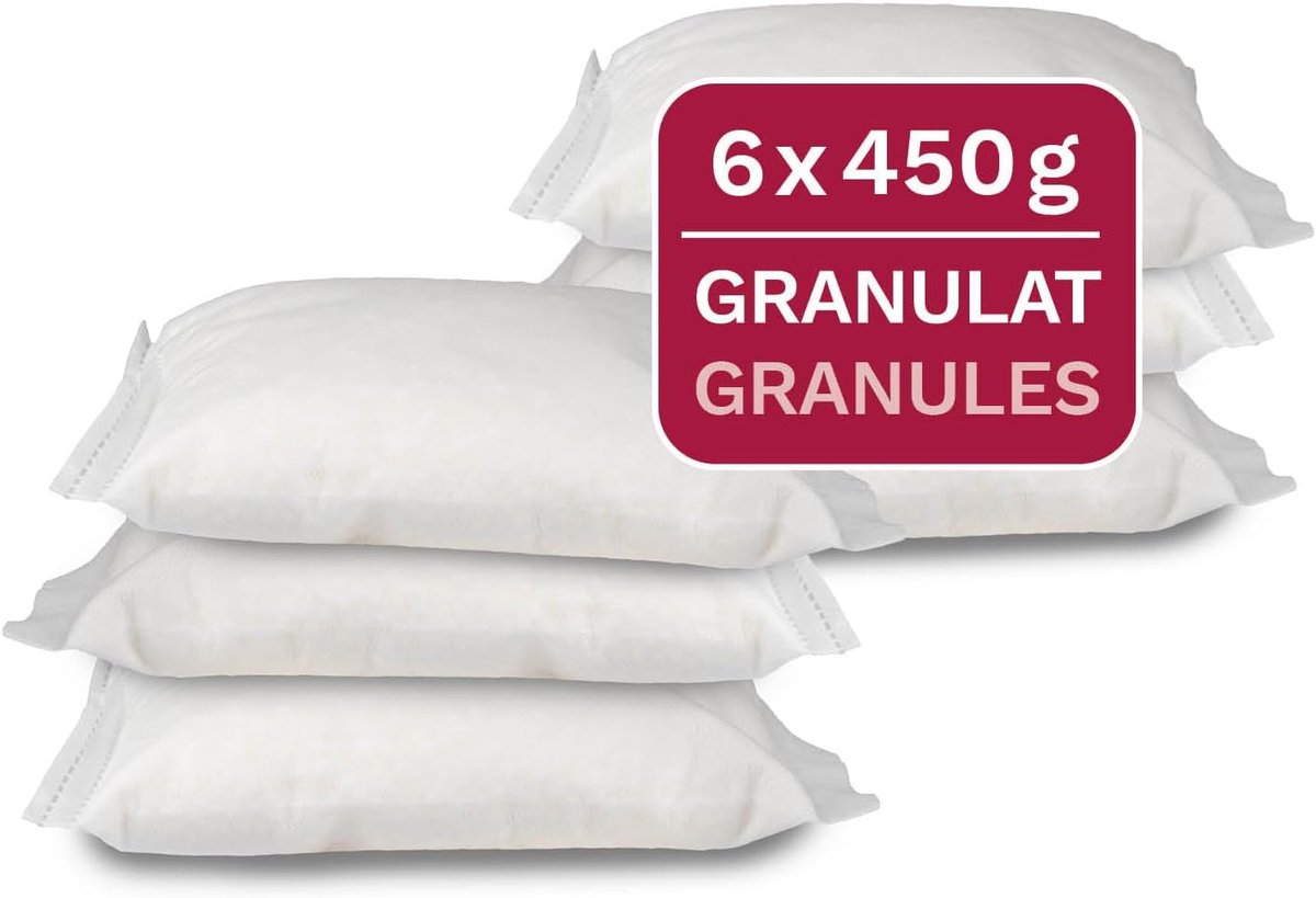 SnelShoppen - Refill Bag Universele Ontvochtiger - 6 x 450 g Granules in Fleece Zak | Ideaal voor Standaard Ontvochtigers, Voorkomt Condensatie, Schim