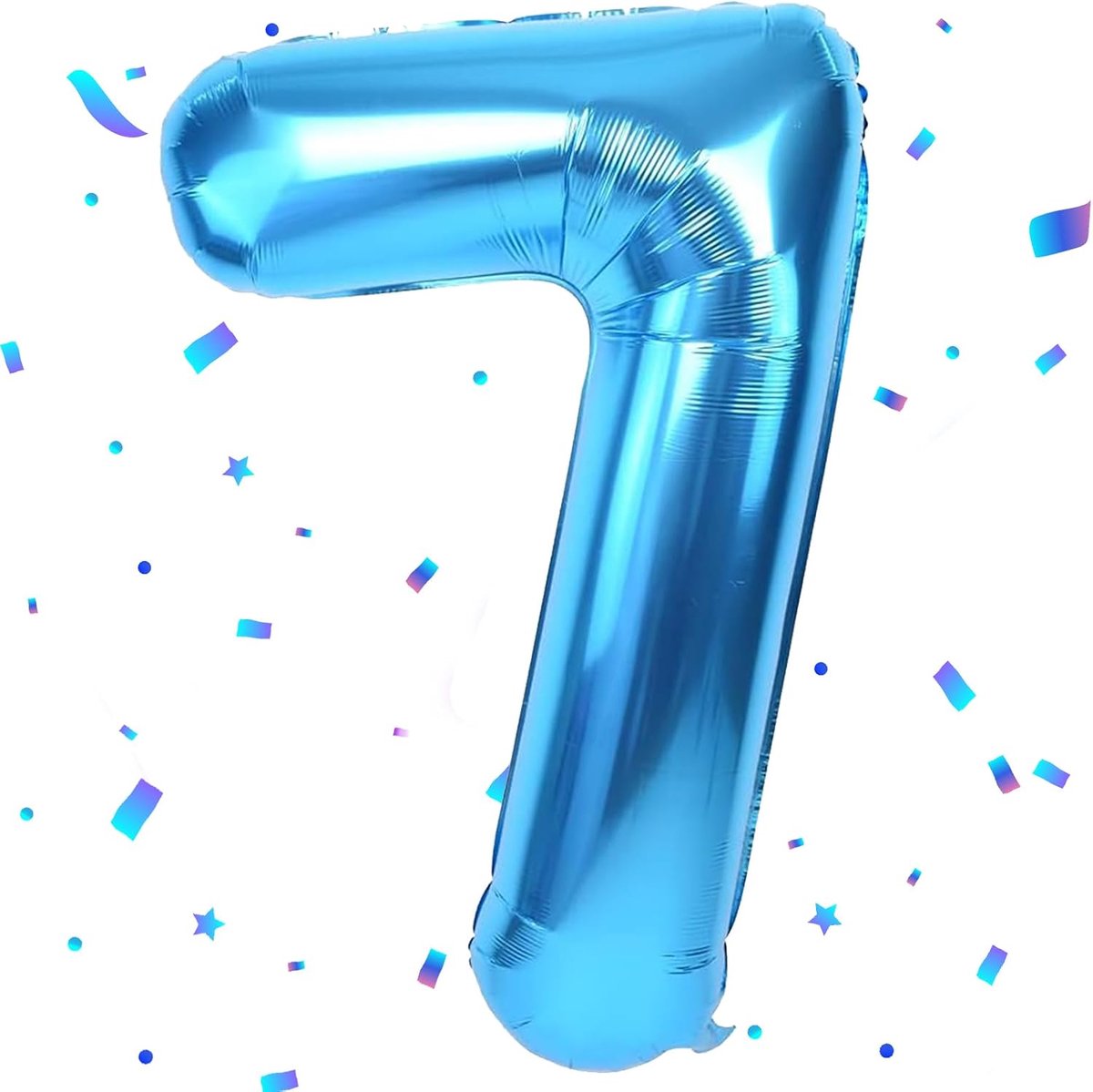 Grote Cijferballon 7 Blauw (101cm) - Folie Heliumballon voor 7e Verjaardag Decoratie