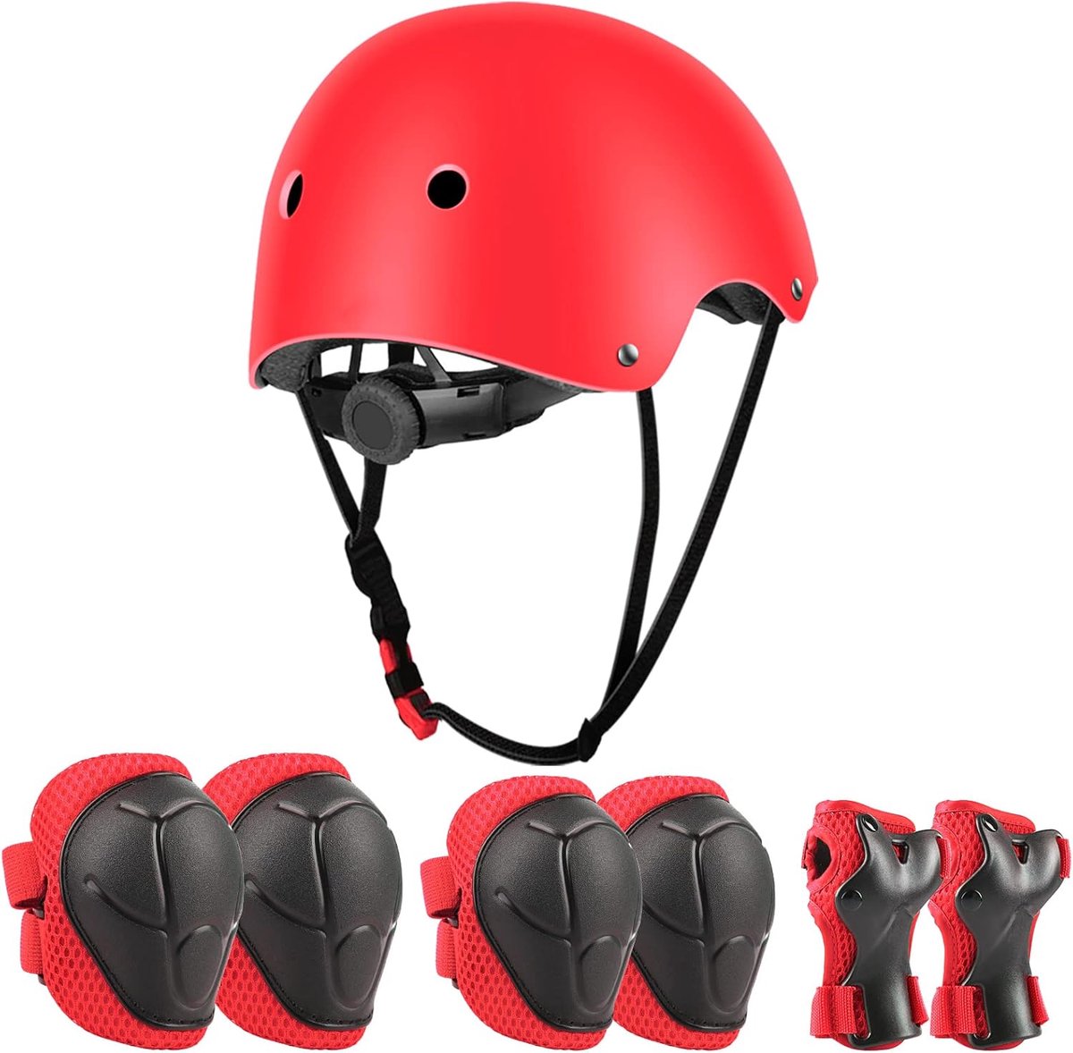 SnelShoppen - Kinderen Veiligheidshelm Fiets Beschermset Roller Kids Verstelbare Helm Elleboogkniepols Bescherming Set voor Kinderen Sport Skateboard