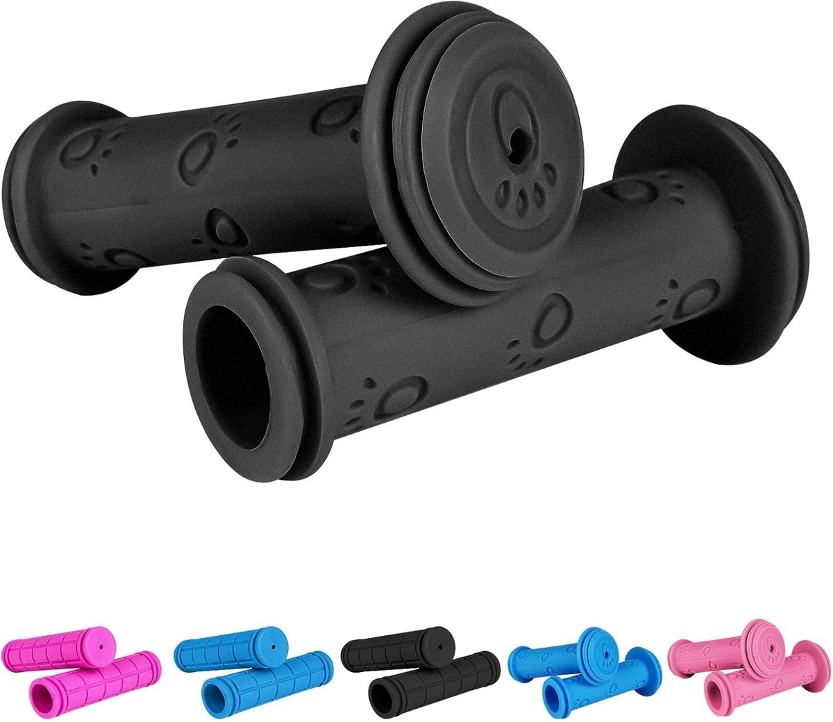 SnelShoppen - Kids Fiets Handvatten Grips, 1 Paar Schattige Anti-slip Fiets Grips 22mm, Zachte Rubber Handgrepen voor Kinderfietsen, Loopfietsen en Sc